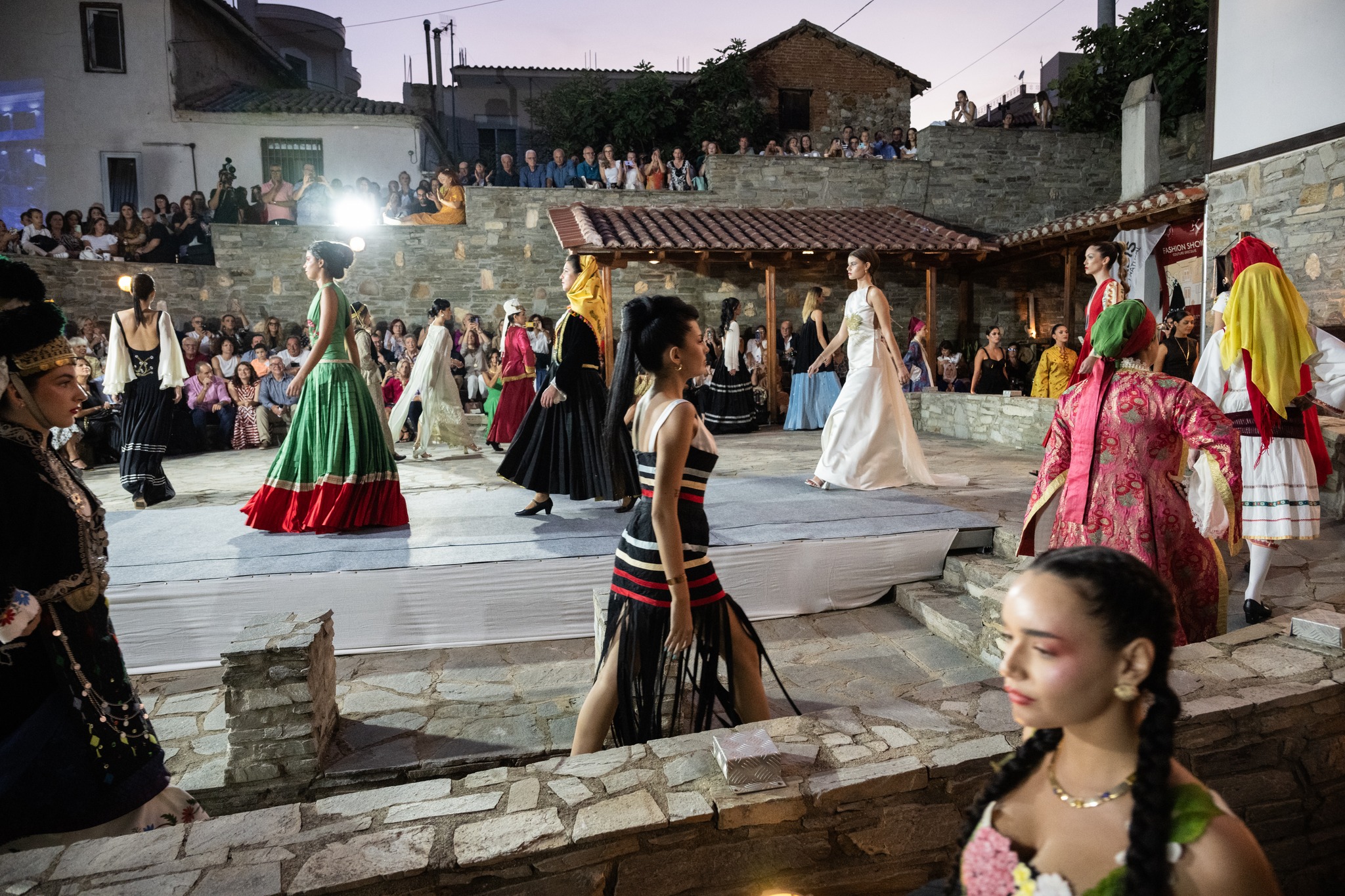 Fashion Show Couture Grecque at museum's plateau